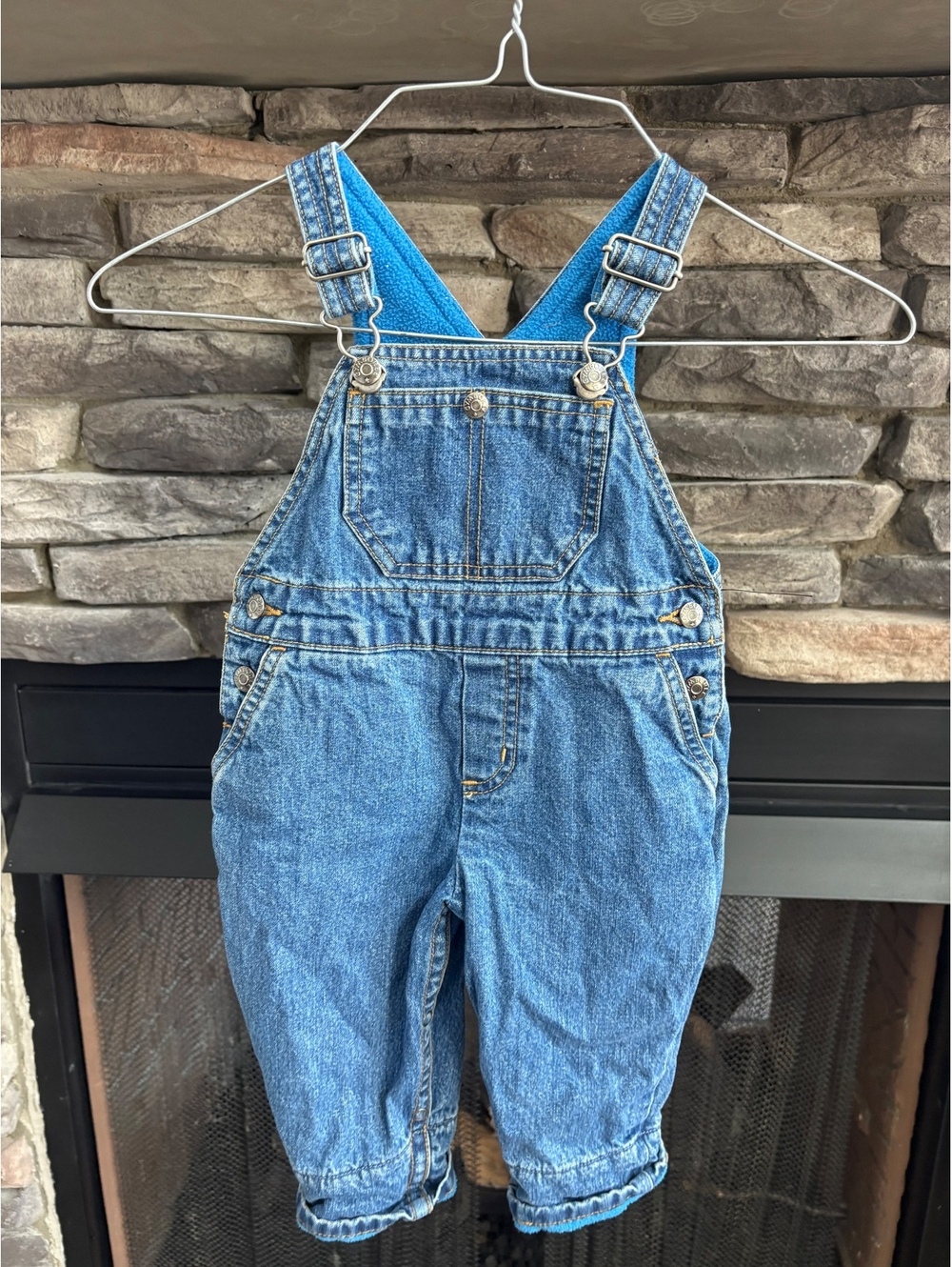 Vintage Gymboree Baby Denim Overalls with Patch on Pocket size 12 months Boys